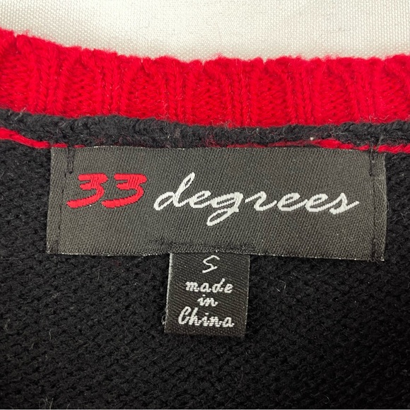 33 Degrees Christmas Sweater Women S Tunic Llama Ugly Xmas Sweater Party, Black - Picture 4 of 7